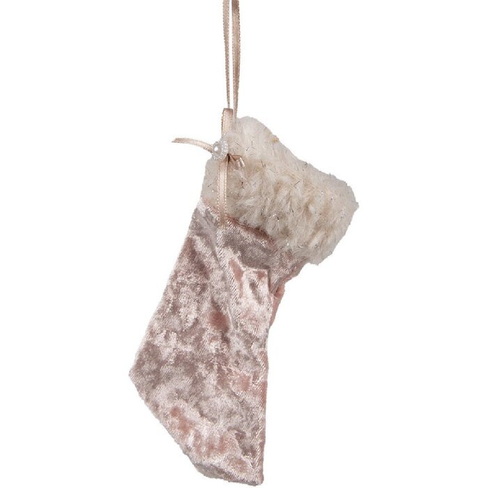 Clayre & Eef 65368 Medias de Navidad 6x1x14 cm Beige