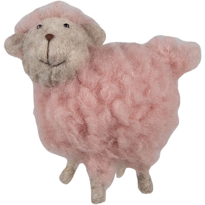 Clayre & Eef 65378 Decoración Oveja Rosa 14x7x10 cm