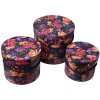 Clayre & Eef 65457 Estuche para sombreros 3 piezas estampado de flores Ø 23/20/17 cm