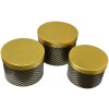 Clayre & Eef 65458 Juego Caja Sombreros Oro Negro Ø 25x17 23x16 21x14 cm