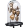 Clayre & Eef 65465 Campana de Cristal Decoración Oro 27x18x39 cm