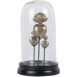 Clayre & Eef 65466 Jarra de cristal con decoración de corazones Ø 22x13 cm