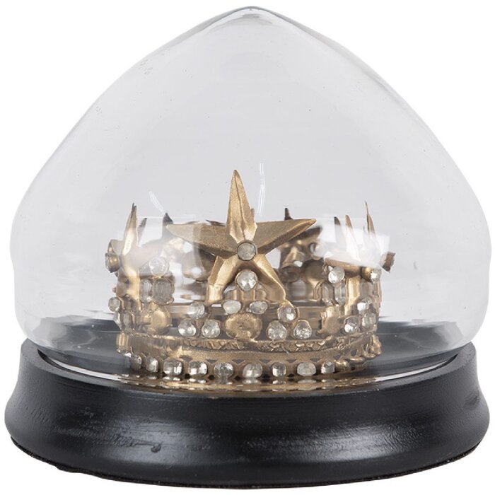 Clayre & Eef 65467 Jarra de vidrio con decoración de corona Ø 13x12 cm