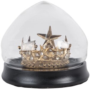 Clayre & Eef 65467 Jarra de vidrio con decoración de corona Ø 13x12 cm
