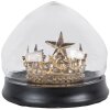 Clayre & Eef 65467 Jarra de vidrio con decoración de corona Ø 13x12 cm