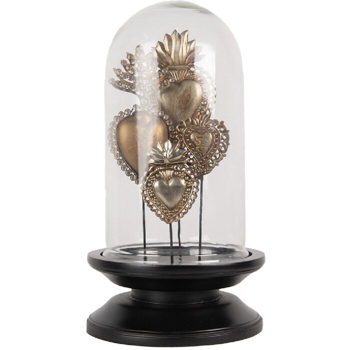 Clayre & Eef 65469 Jarra de cristal con decoración de corazones Ø 21x37 cm