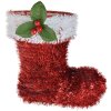 Clayre & Eef 65476 Botas Decoración Navideña Rojo Blanco 25x11x26 cm