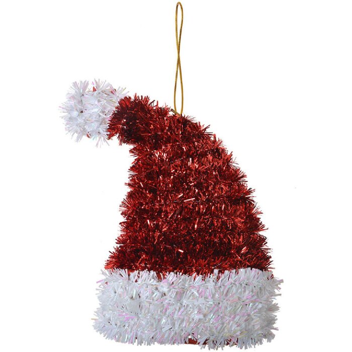 Clayre & Eef 65478 Sombrero de Navidad Rojo Blanco 9x5x13 cm