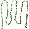 Clayre & Eef 65487 Guirnalda de Navidad Decoración 270 cm Set 12 Verde Rojo