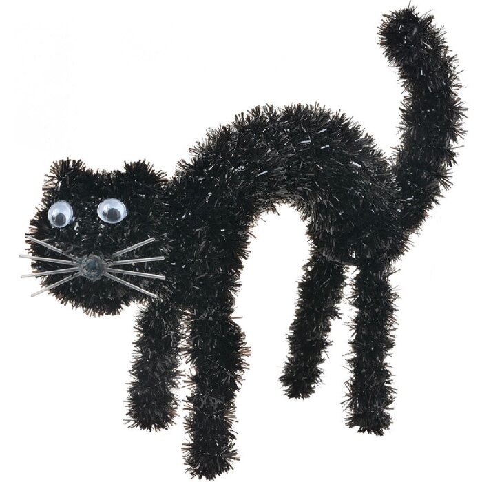 Clayre & Eef 65496 Decoración gato negro 19x7x22 cm