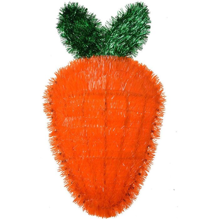 Clayre & Eef Decoración mural Zanahoria Naranja Verde 20x3x37 cm
