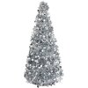 Clayre & Eef 65511 Decoración Árbol de Navidad Plata Ø 21x50 cm