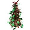 Clayre & Eef 65539S Decoración Árbol de Navidad Ø 12x25 cm verde rojo brillante