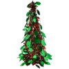 Clayre & Eef 65540L Decoración Árbol de Navidad Ø 18x46 cm Verde Rojo