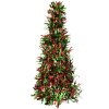 Clayre & Eef 65543M Decoración Árbol de Navidad Rojo Verde Ø 17x38 cm