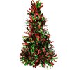 Clayre & Eef 65543S Decoración Árbol de Navidad Rojo Verde Ø 12x25 cm