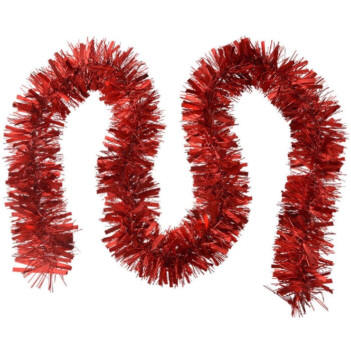 Clayre & Eef 65554 Guirnalda de Navidad roja 200 cm