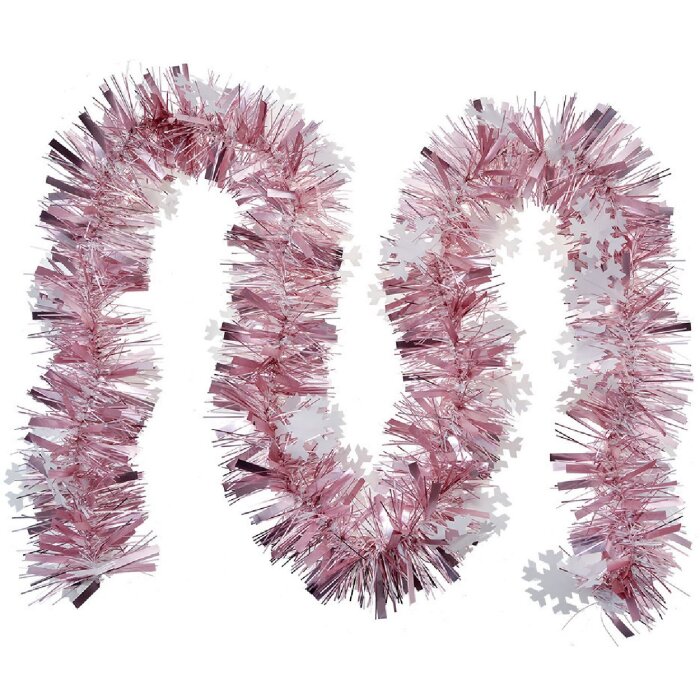 Clayre & Eef 65557 Guirnalda de Navidad 200 cm Rosa