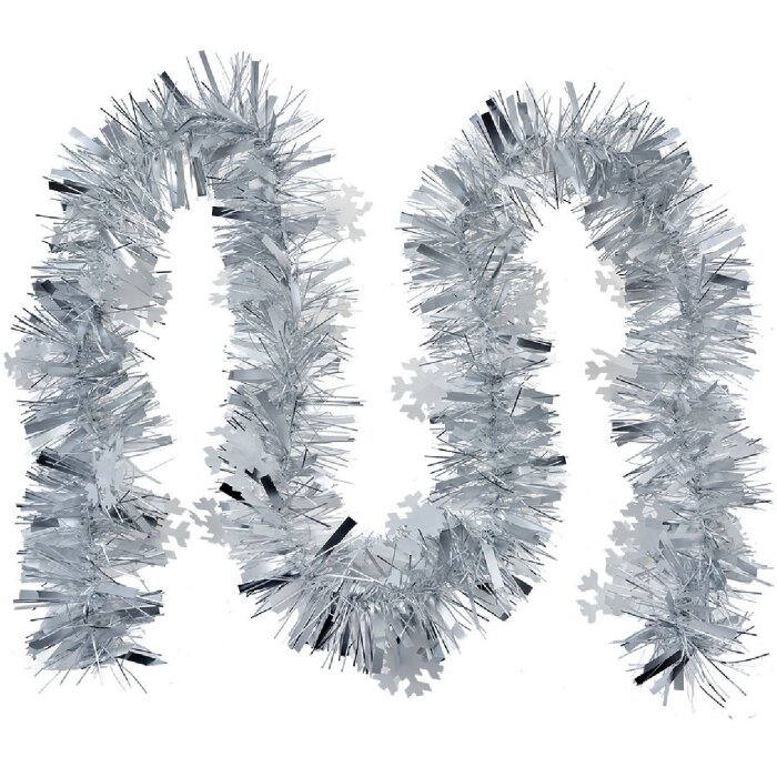 Clayre & Eef 65558 Guirnalda Decoración Navidad 200 cm Plata