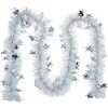 Clayre & Eef 65560 Guirnalda de Navidad 200 cm Muñeco de Nieve Plateado