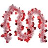 Clayre & Eef 65561R Guirnalda de Navidad Rojo Blanco 200 cm
