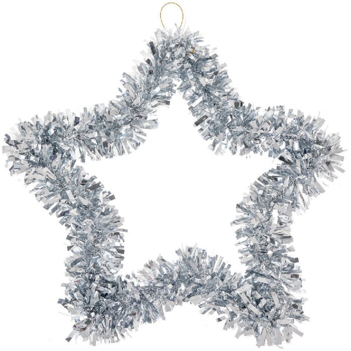 Clayre & Eef 65564ZI Decoración Estrella Plata 45x2x45 cm