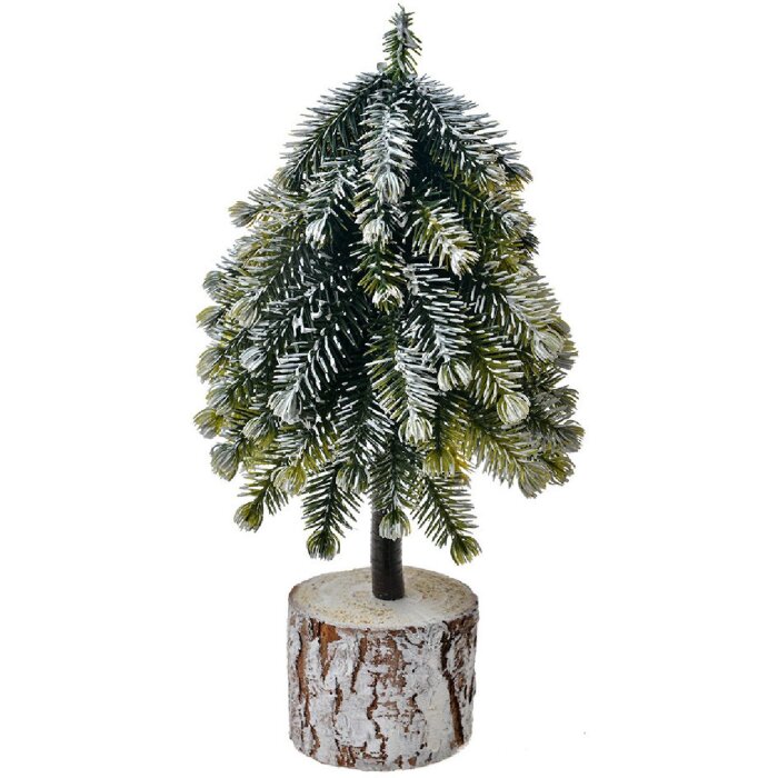 Clayre & Eef 65573 Árbol de Navidad artificial efecto nieve 11x11x25 cm