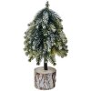 Clayre & Eef 65573 Árbol de Navidad artificial efecto nieve 11x11x25 cm