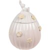 Clayre & Eef 6CE1697 Maceta Conejito Ø16x23 cm Flores Blancas