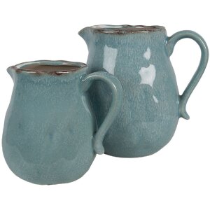 Clayre & Eef 6CE1713BL Jarra Decoración Azul 17x13x15 cm