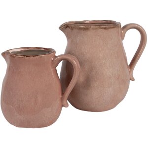 Clayre & Eef 6CE1713P Jarra Decoración Rosa 17x13x15 cm