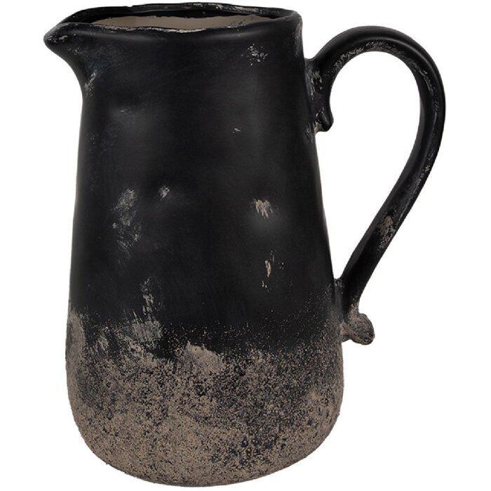 Clayre & Eef 6CE1718L Jarra Decoración Negra 21x15x22 cm