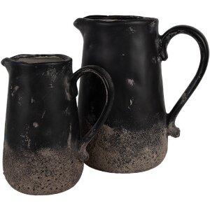 Clayre & Eef 6CE1718L Jarra Decoración Negra 21x15x22 cm