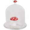 Clayre & Eef 6GL4444 Campana de vidrio rojo blanco Ø 10x12 cm