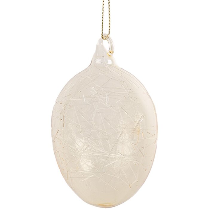 Clayre & Eef 6GL4448 Huevo percha decorativo transparente Ø 6x10 cm
