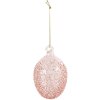 Clayre & Eef 6GL4450 Huevo Colgante Decoración Ø 6x9 cm Cristal Rosa