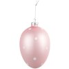 Clayre & Eef 6GL4468 Huevo decorativo colgante Ø 8x12 cm Rosa Blanco