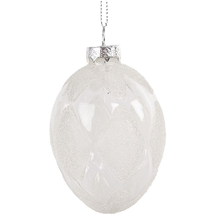 Clayre & Eef 6GL4470 Huevo Colgante Decoración Transparente Ø 6x9 cm