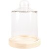 Clayre & Eef 6GL4483 Vaso campana vidrio base madera Ø 13x18 cm