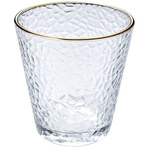 Clayre & Eef 6GL4877 Vaso de cristal con borde dorado...