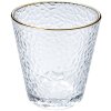 Clayre & Eef 6GL4877 Vaso de cristal con borde dorado 300 ml Ø 9x9 cm