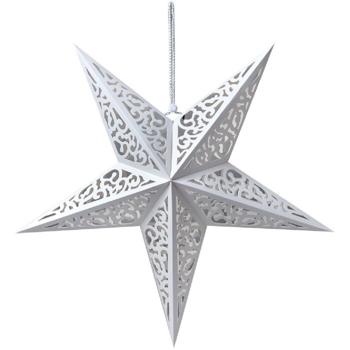 Clayre & Eef 6PA0510L Decoración Estrella Blanca 60x18x60 cm