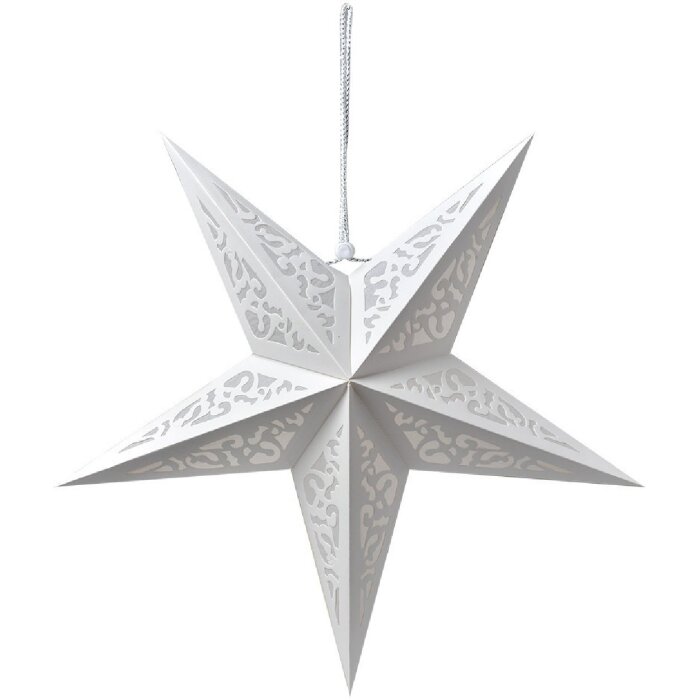 Clayre & Eef 6PA0511M Decoración Estrella Blanca 45x15x45 cm
