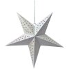 Clayre & Eef 6PA0512LW Decoración estrella 60x22x60 cm blanco perforado
