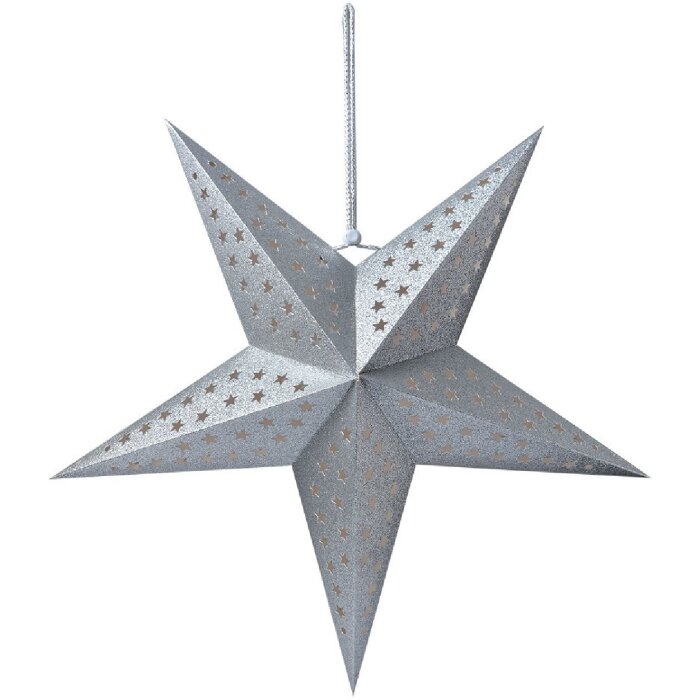Clayre & Eef 6PA0512LZI Decoración Estrella 60x22x60 cm Plata