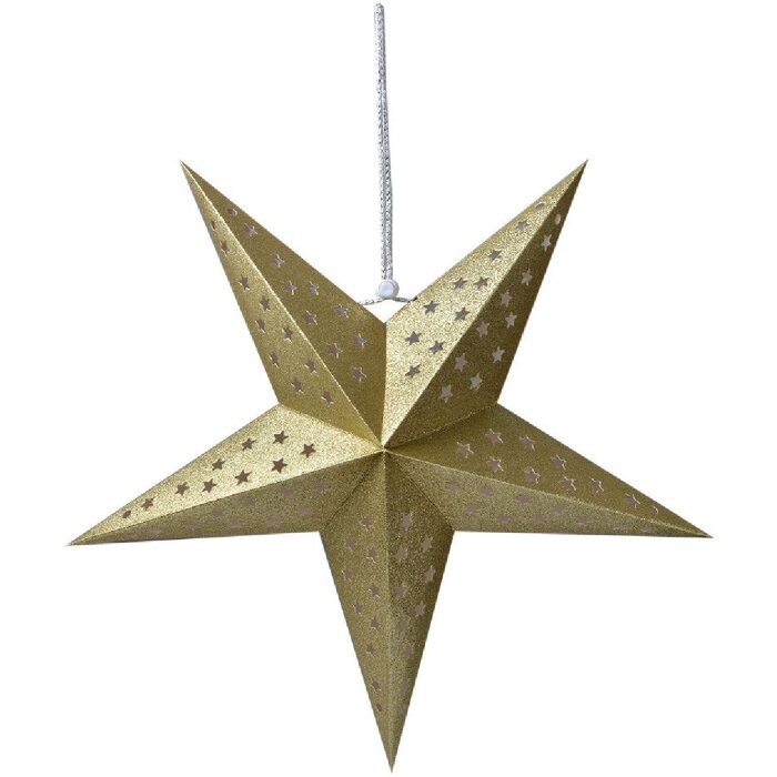 Clayre & Eef 6PA0512M Decoración Estrella Oro 45x15x45 cm