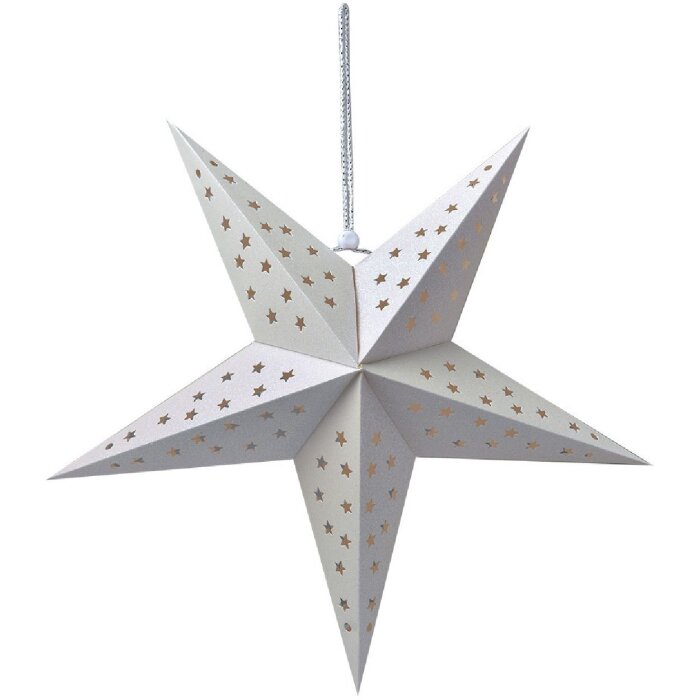 Clayre & Eef 6PA0512MW Decoración Estrella Blanca 45x15x45 cm