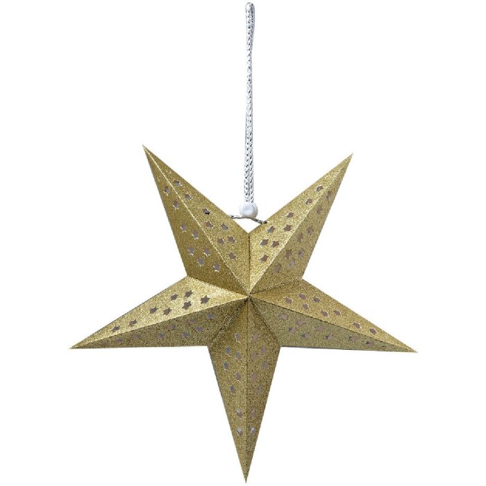 Clayre & Eef 6PA0512S Decoración Estrella Oro 30x10x30 cm