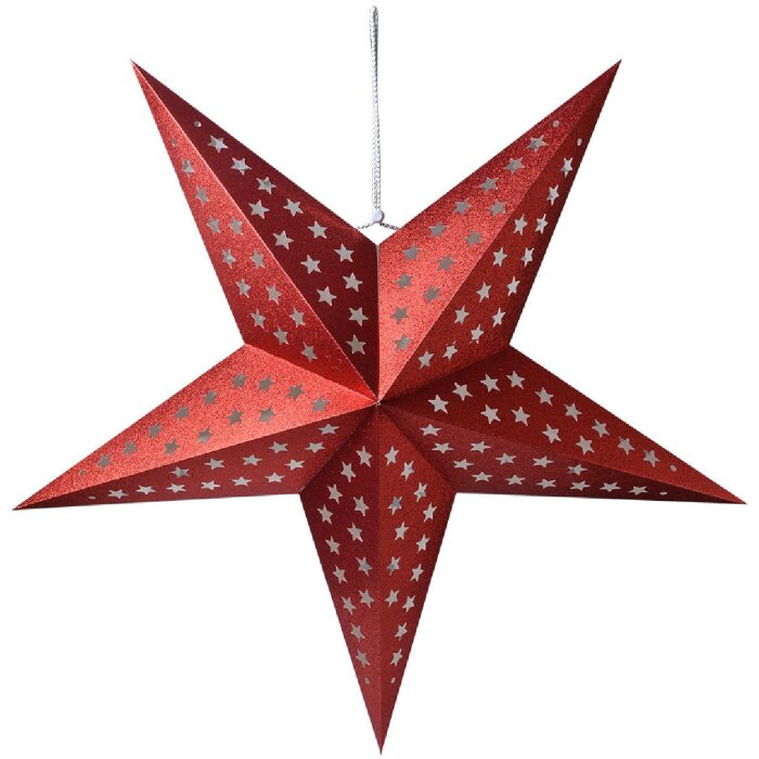 Clayre & Eef 6PA0512XLR Decoración Estrella Roja 90x20x90 cm