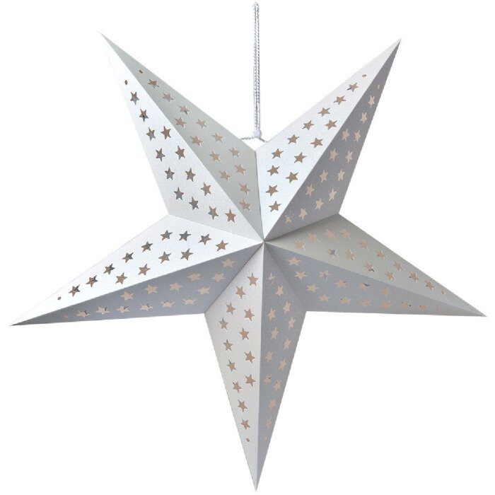 Clayre & Eef 6PA0512XLW Decoración Estrella Blanca 90x20x90 cm